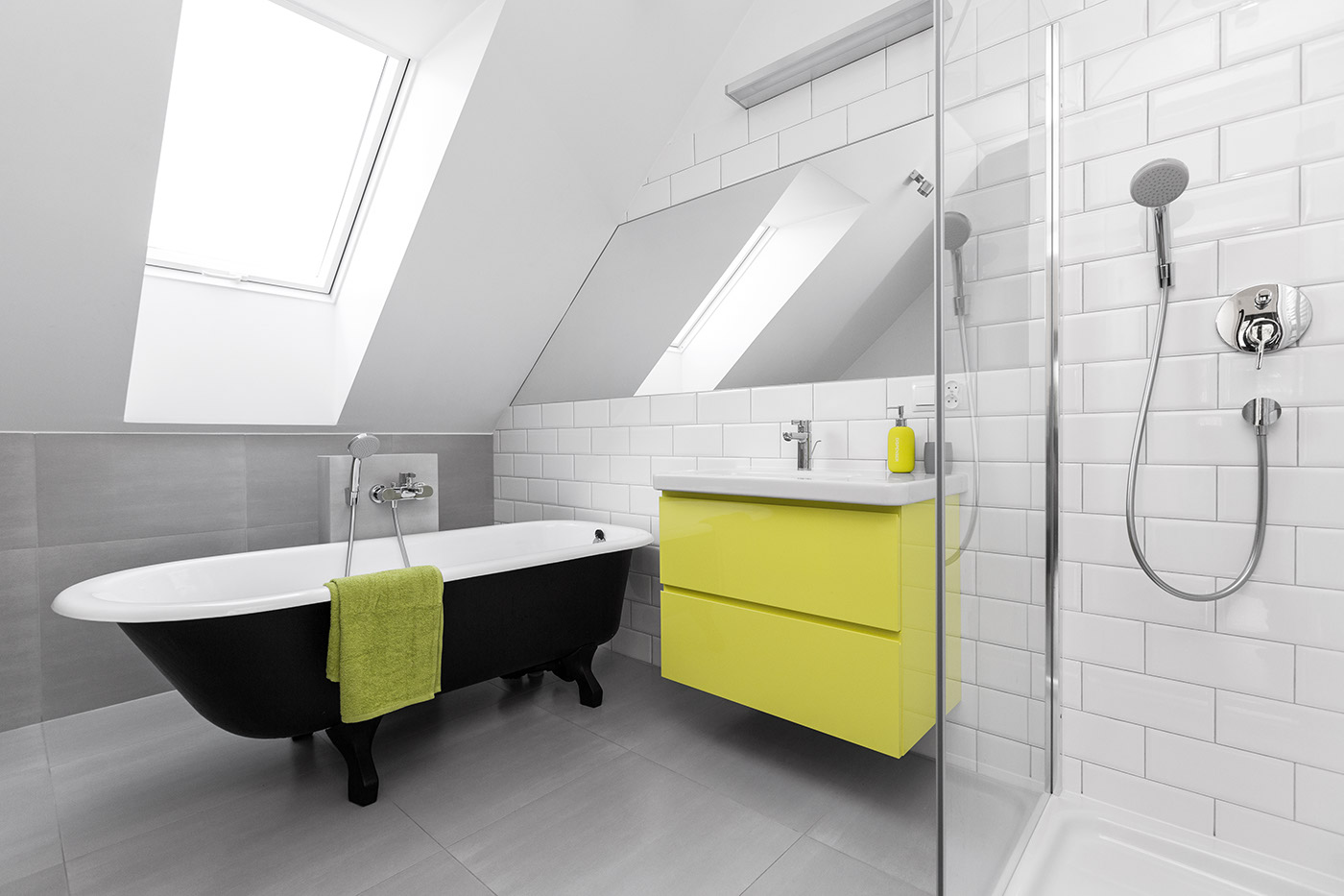 Interiors in the attic - Bathroom