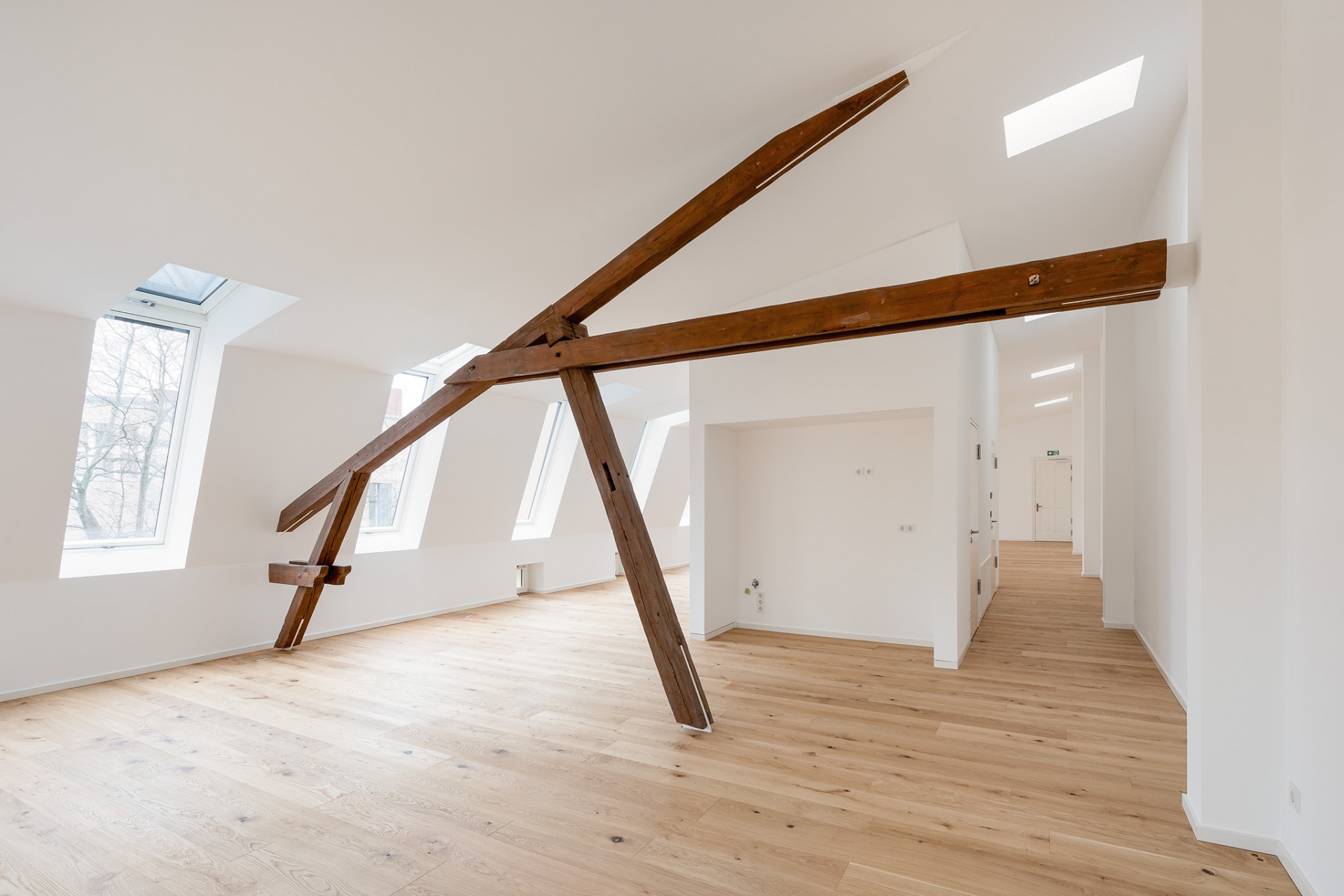 Interiors in the attic - Living room