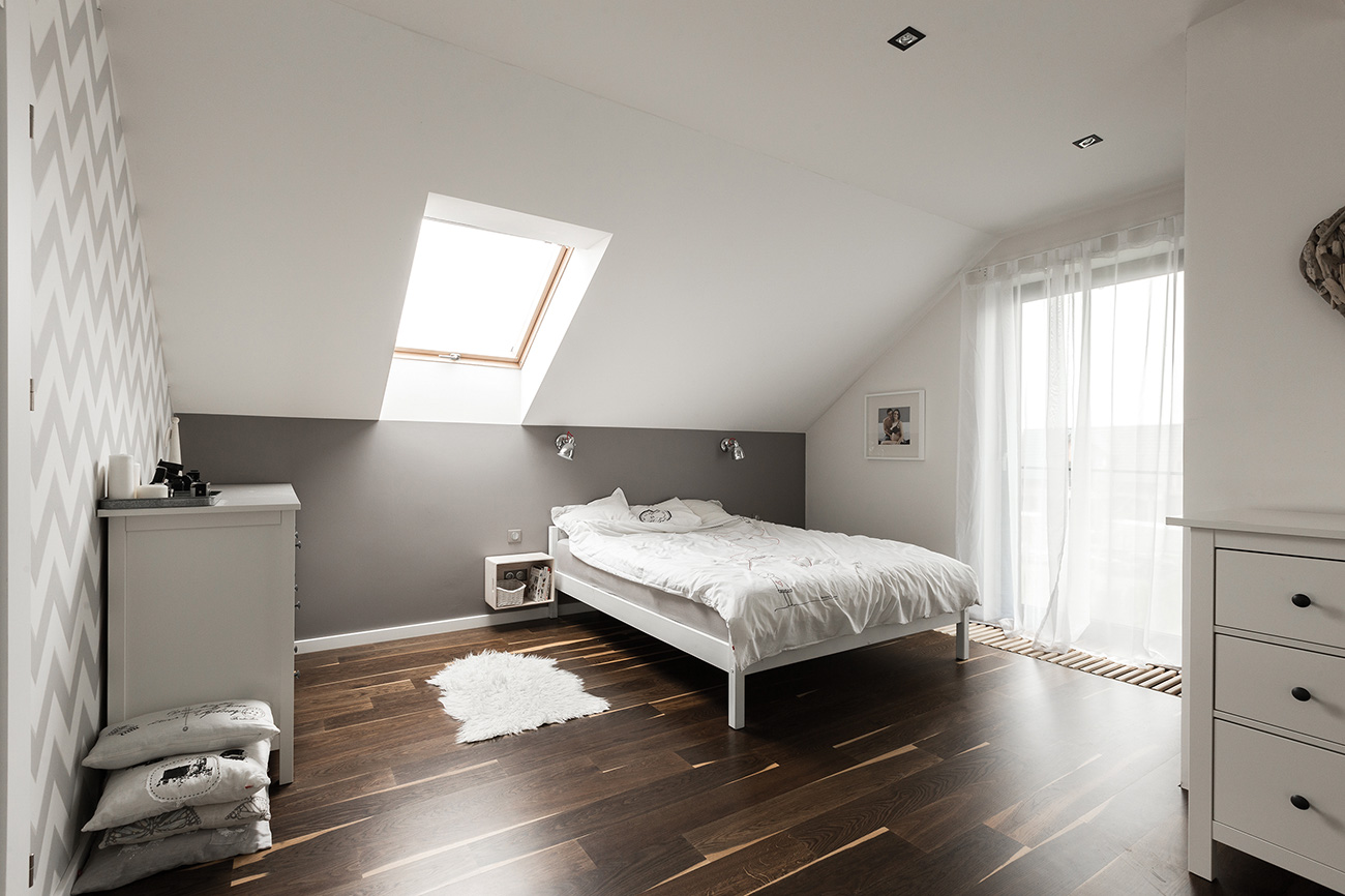 Interiors in the attic - Bedroom