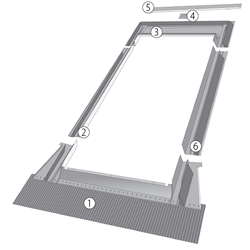 Vertical and horizontal cross-section with EHN- A flashing elements