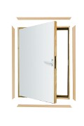 L-shaped combination door